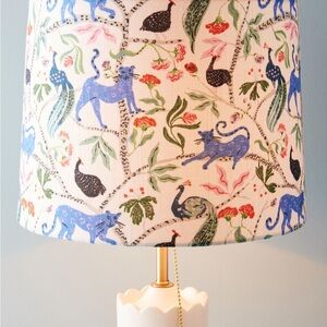 Anthropologie Emily Isabella Midnight Jasmine Animal Drum Lampshade